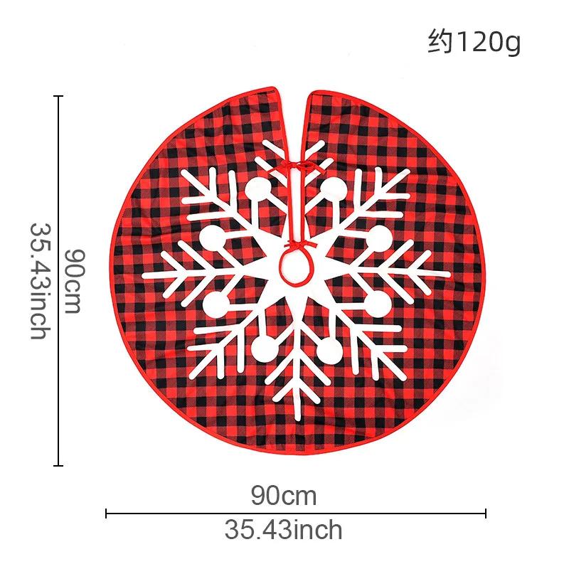 90CM Round Christmas Tree Skirt Elk Snowman Mat Christmas Decoration Parlor Carpet Home Decorations Christmas Tree Foot