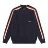 Felpa da uomo in cotone lavorato a maglia con colletto alto e cerniera Streetwear Hip Hop Maglione Vestibilità ampia Blu