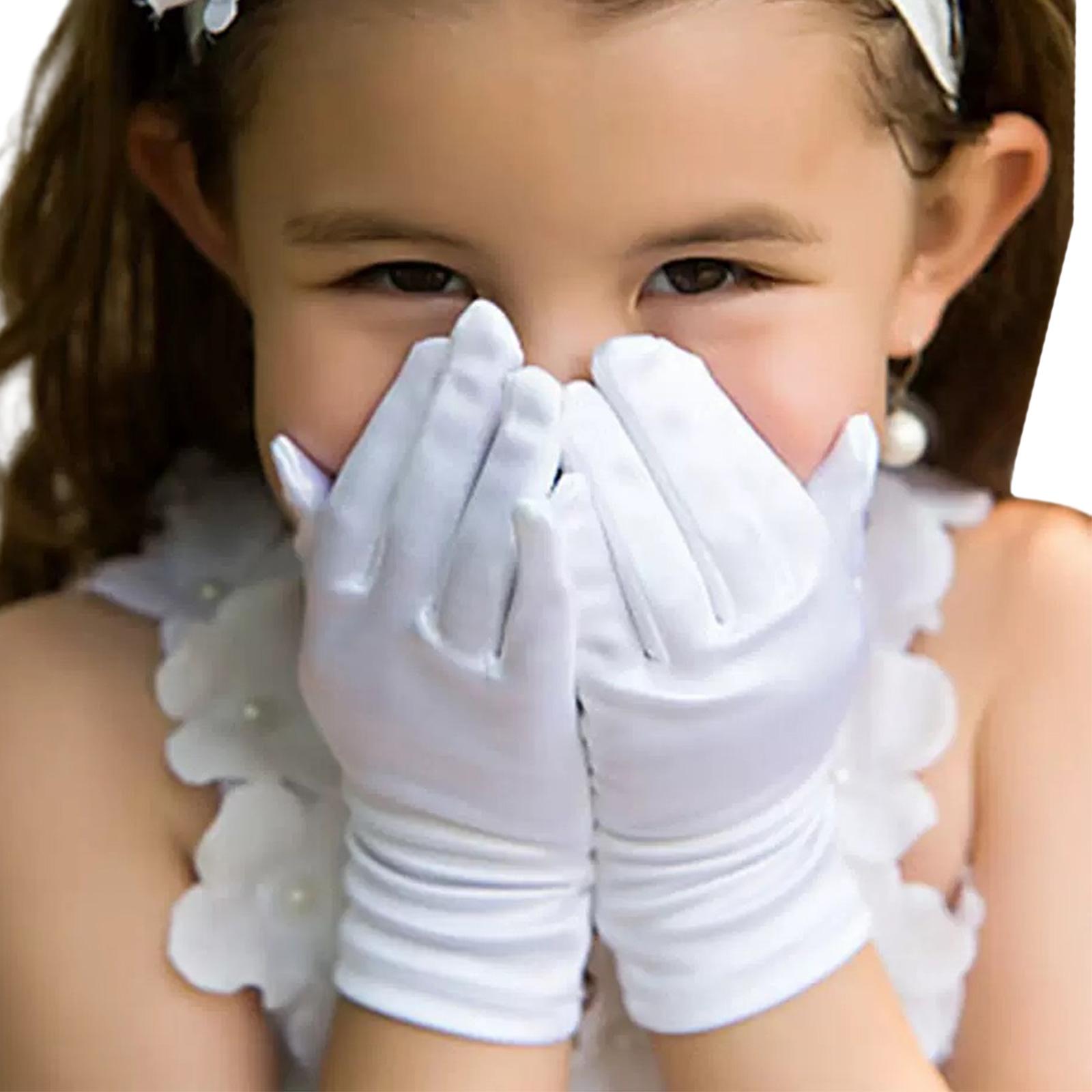 

Мягкие эластичные белые перчатки для девочек Удобные в носке Короткие перчатки для школьницы Танцевальные вечеринки и Повседневная носка белый