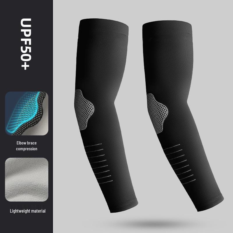 Men's Sun Protection Ice Silk Elbow Sleeve – Large, High Quality, Plus Size