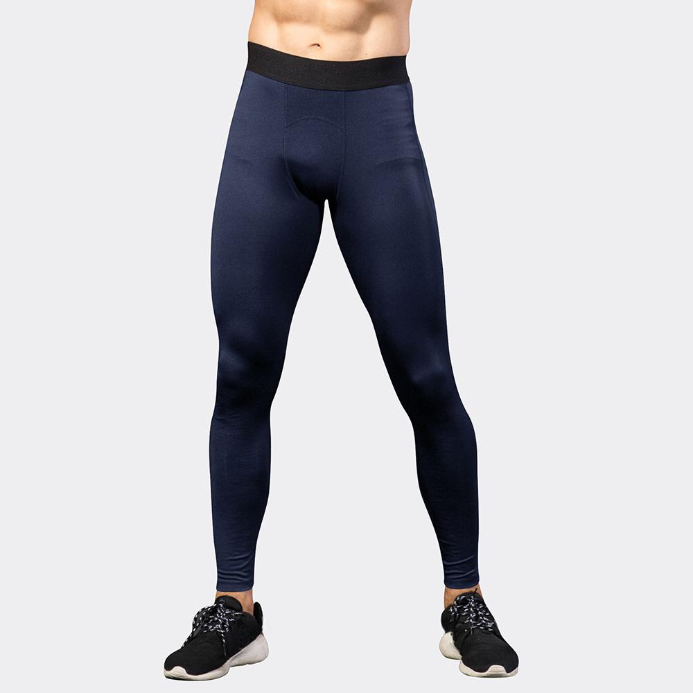 Men's Black Sports Pants Tight Training Active Pants & Tights Fitness Running Mesh Splicing Speed Drying Elastic Tight Pants 1040