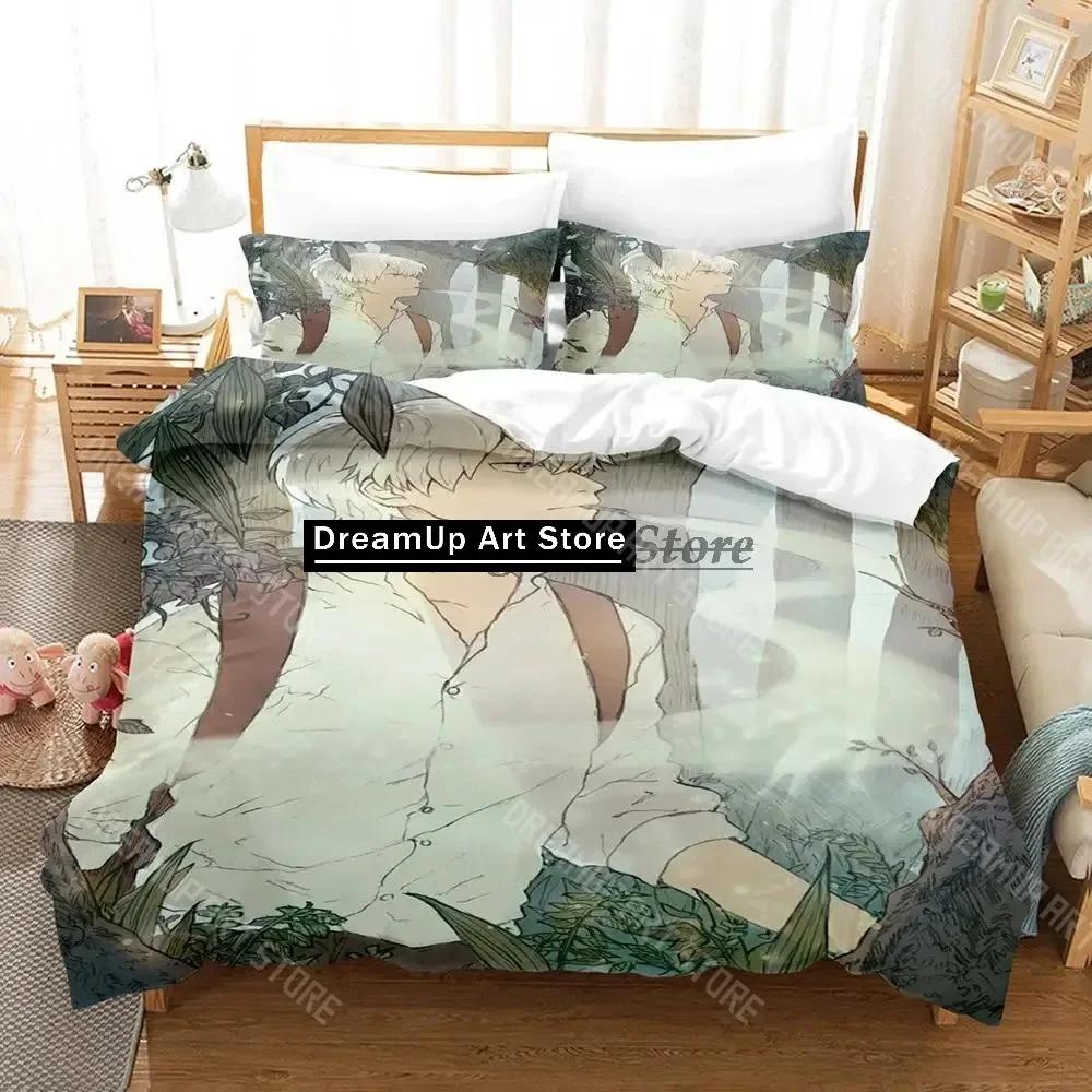 3D-tryck Mushishi Sängkläder Set Enkelt Twin Full Queen King Size Sängset Aldult Barn Sovrum Påslakanset 3D Anime Lakan Set