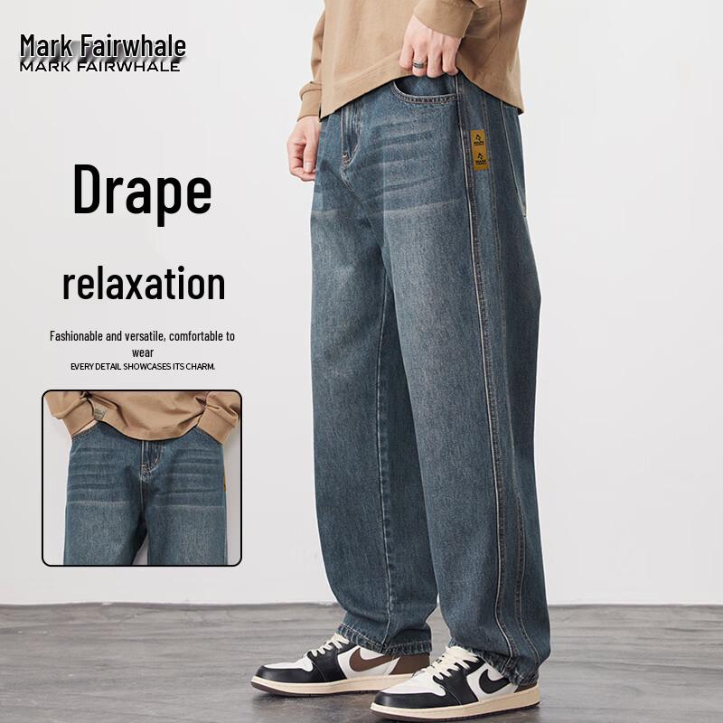Mark Fairwhale Men's Loose Straight-Leg Denim Workwear Jeans