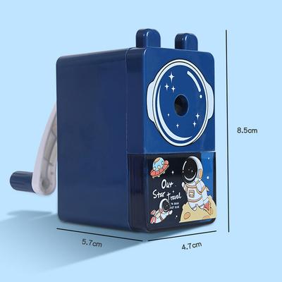 Cartoon Student Pencil Sharpener Hand Cranked Automatic Single Hole Lead Sharpener Labor-Saving Stationery for School Supplies