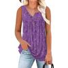 Summer Small Floral Print Round Neck Knit Sleeveless Vest Top Women