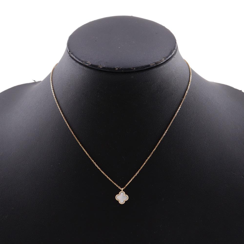 Van Cleef & Arpels Sweet Alhambra Necklace K18 yellow gold/White shell flour 2.8g Women Used