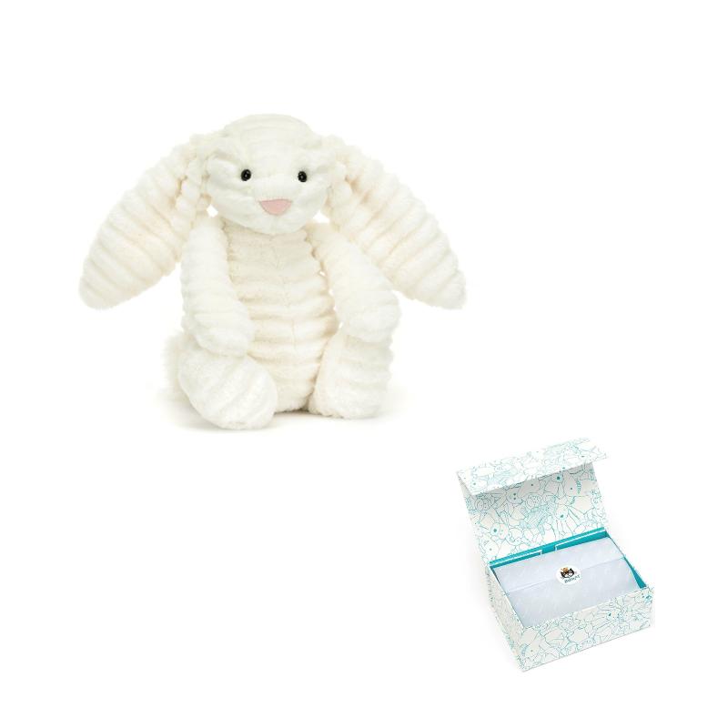 Jellycat Shy Series Bashful Luxe Bunny Nimbus Luxury Bunny Cute Doll Plush Doll Sitting Position 23cm Height