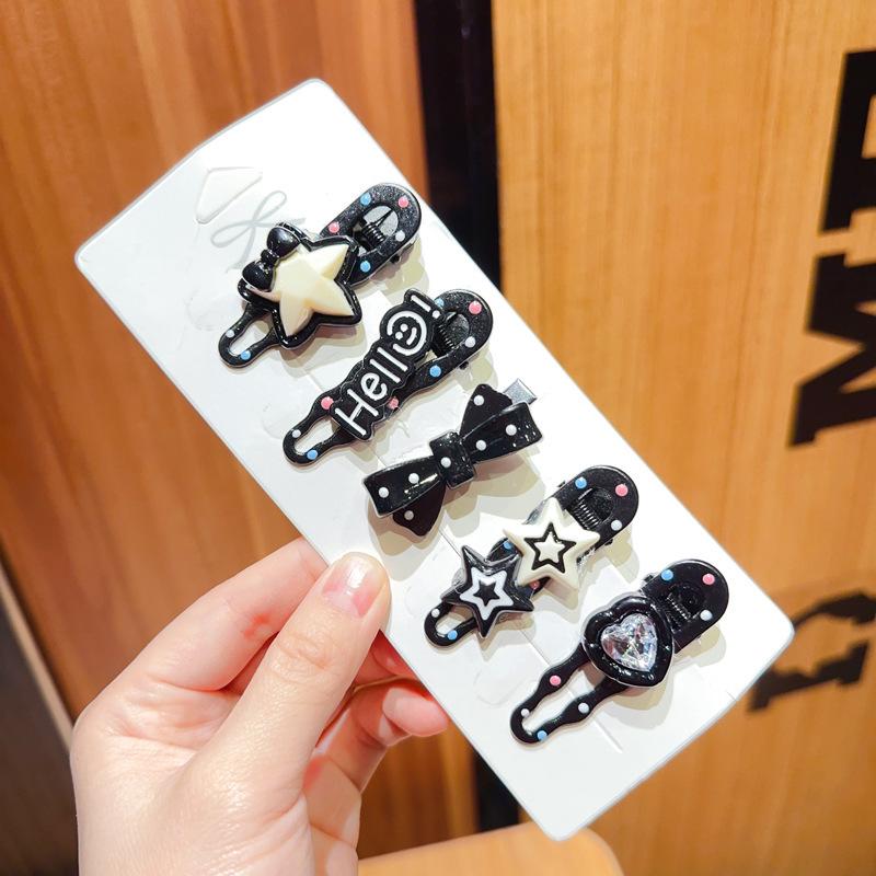 Pink 50-Piece Cute Hair Clip Set: Sweet Girly Japanese Cartoon Bangs Accessories