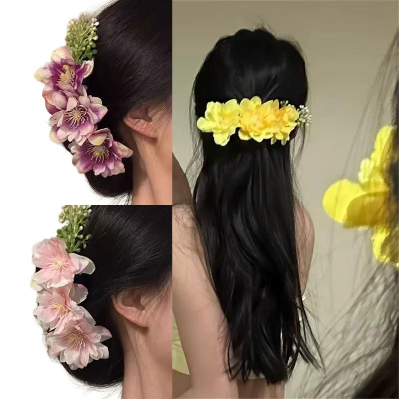 Elegant Blossom Hair Comb For Side Bun Updos Secure Grip Lightweight Plastic Hair Comb Women Accessories