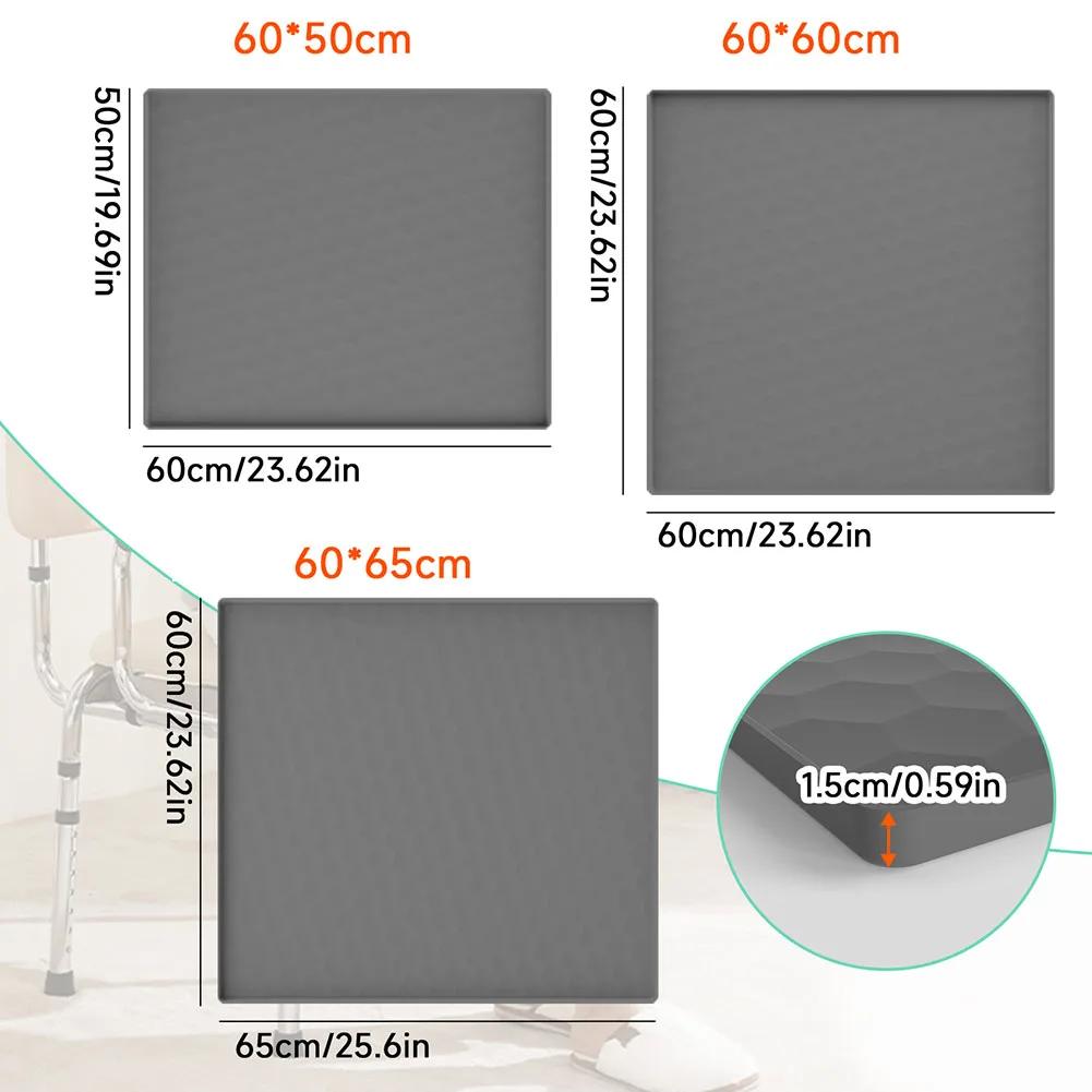 Bedside Commodes Mat,Bedside Portable Toilet Silicone Mat With Raised Edge High-selling Tool Accessories