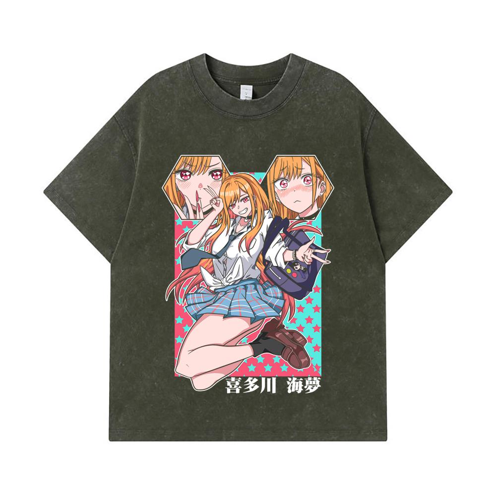 275 GSM Washed T-shirts 100% Cotton My Dress Up Darling V3 Marin Print Unisex Heavy Cotton T Shirt