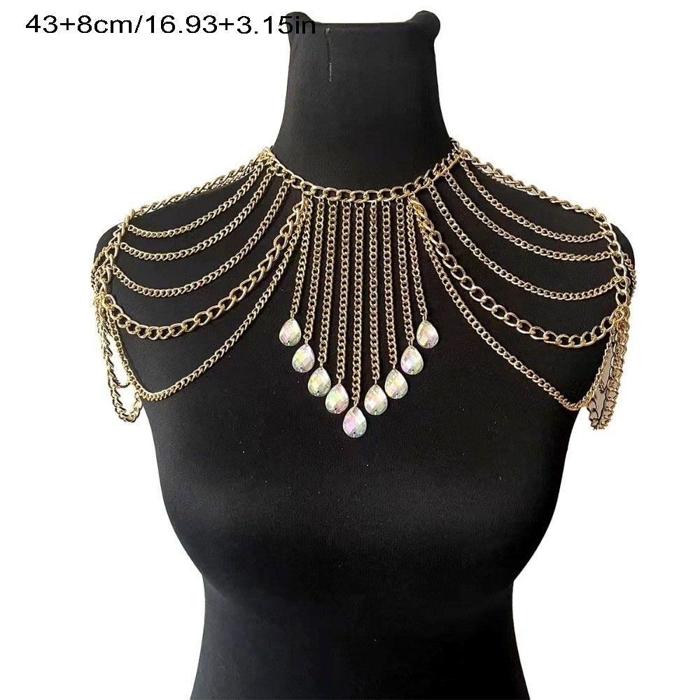 Multi-layer Women Shoulder Chain Gold/Silver Shoulder Body Chain Events