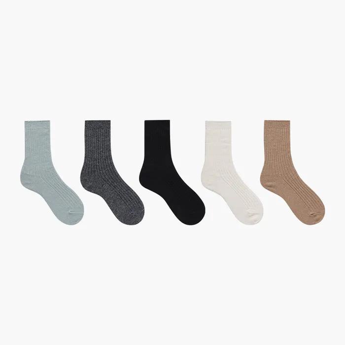 Women's Wool Rib Crew Socks_5 colors
