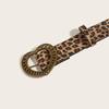 Vintage Leopard Pattern Waist Belt Adjustable Waistband PU Leather Easy to Adjust Sash for Unique Fashion Statement