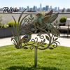 Rustic Copper Bird Statue Metal Garden Stake, Weather Resistant Iron Yard Art Ornament, Figurine Retro Patina Finish Sign for Outdoor Lawn Decor