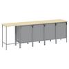Work Cabinet Set with Drawers 5 pcs Red and Grey