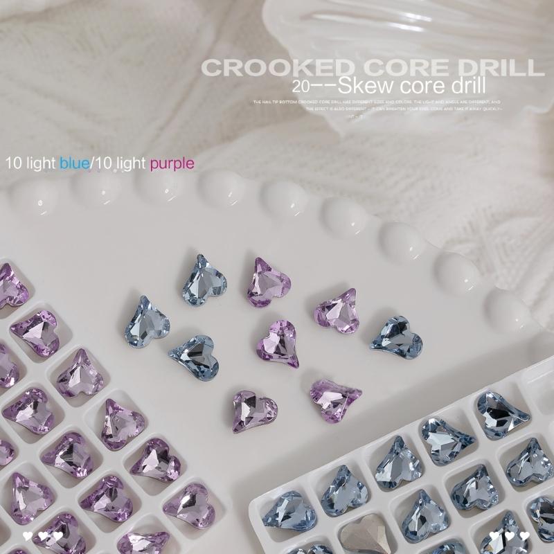 20Pcs Luxury 3D Nail Art Crafts Rhinestones Charms DIY Nail Designs Crystal Gems Dangle Manicure Nail Jewelry Diamonds