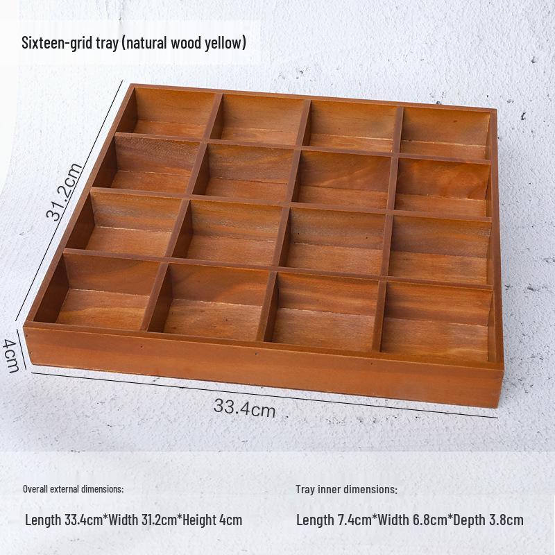 Wooden Desktop Storage Box: Raw Wood Tray & Cosmetics Lipstick Organizer