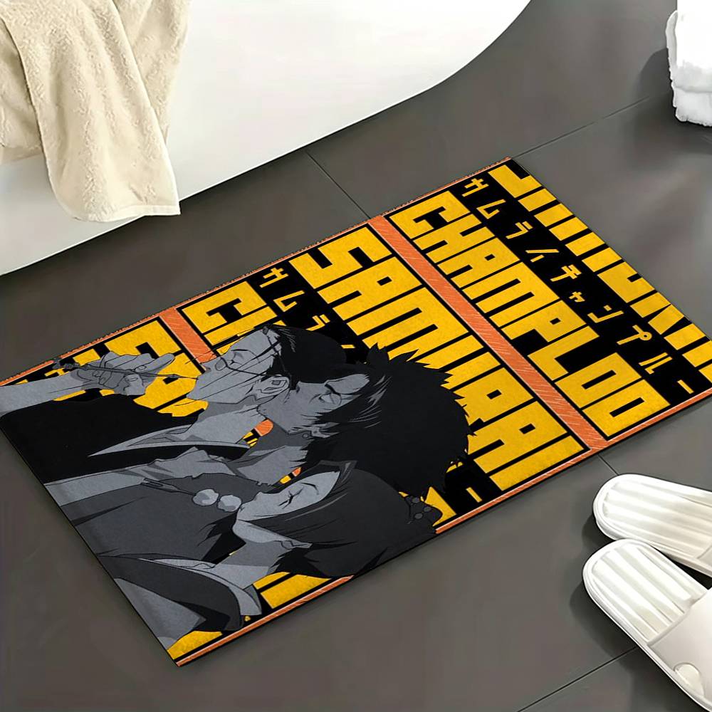 Anime S-Samurai C-Champloo Floor Mat Soft Non Slip for Entry Door Bathroom Indoor Home Decorative Carpet