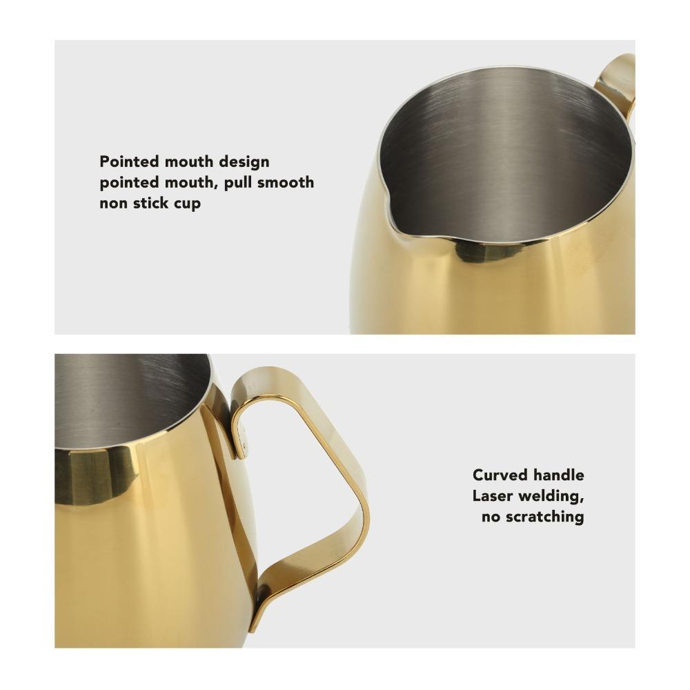300ml Capacity Milk Frothing Pitcher Golden Latte Art Milk Jug Cappuccino Pitcher  Latte Art