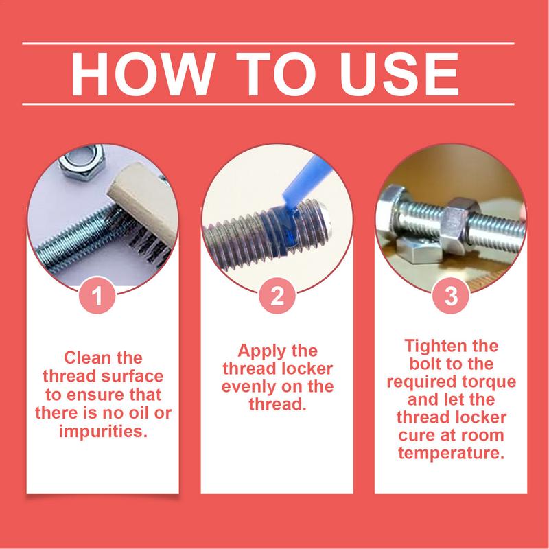 Etanșant de blocare a filetului 50 ml Încuietoare de piulițe/șuruburi Sigilant de blocare a filetelor pentru vehicule Dispozitiv de blocare a filetelor metalice pentru elemente de fixare Metale și șuruburi