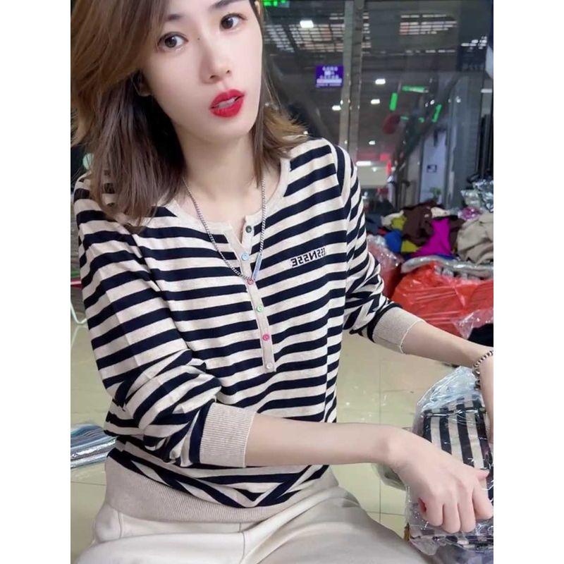 

Fancy Beautiful Chic Western Style Youthful-Looking Fashionable Small Shirt Rice collar All yards