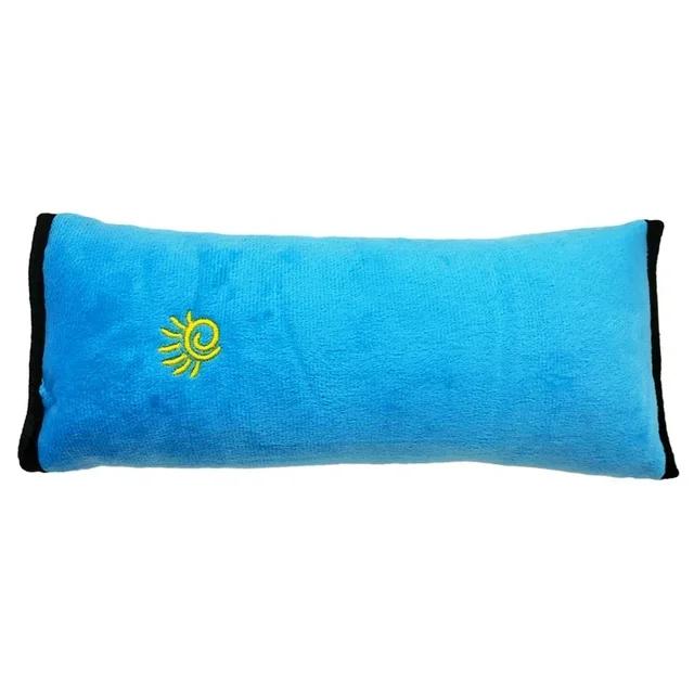 

2025 универсальная подушка для ремня безопасности автомобиля для детей, регулировка плеч, защита головы малыша, позиционер ремня безопасности для сна, плюшевая накладка синий