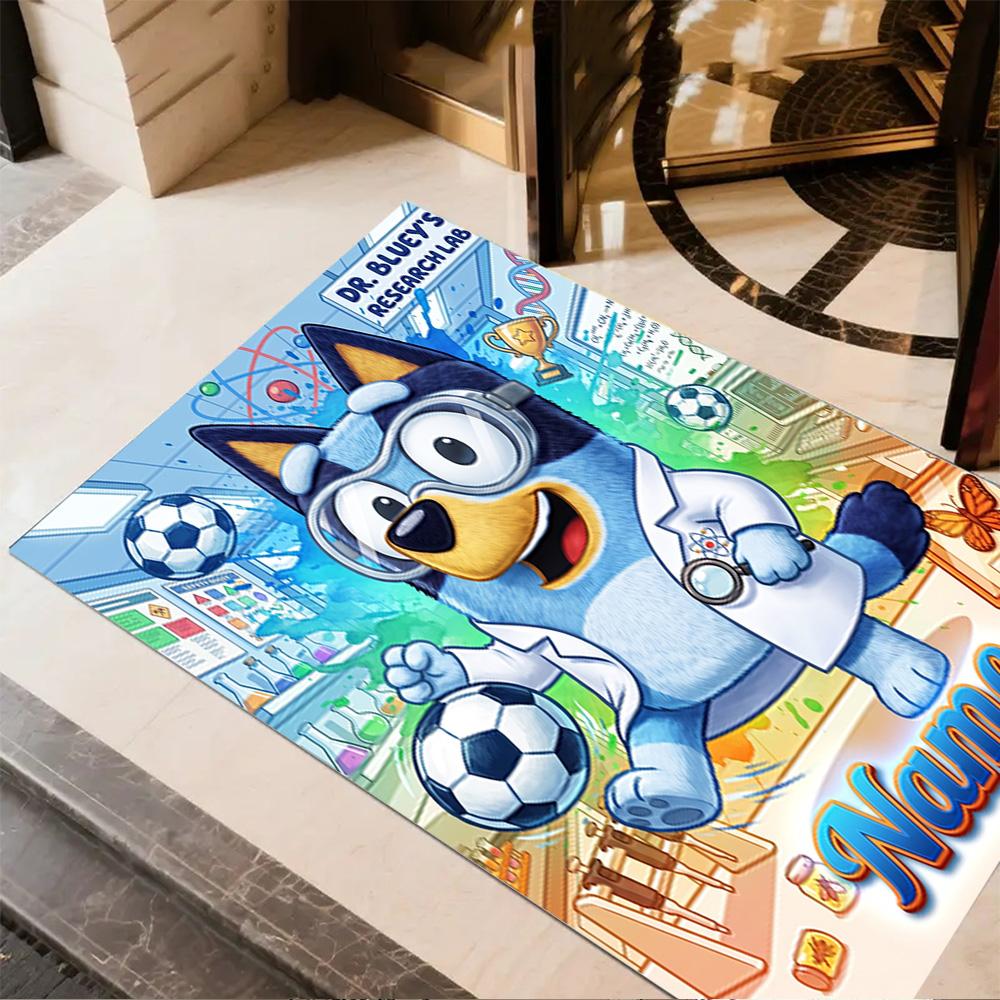 Christmas Football Fun Personalized Name Floor Rug Office Rug Design for Dormitory Balcony Entryway Dining Room Antislip Carpet Decorate Offices