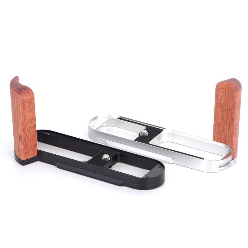 Wood And Metal Hand Grip With Quick Release Base Plate For Camera Enhances Comfort And Protections