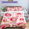 3pcs Princess Strawberry Cover Set - Personalized Name, HD Printed Bedding with 1 Cover and 2 Pillowcases - Perfect for Home Decor, Easy Care