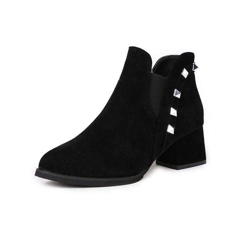 Fashion 2024 Autumn and Winter New Hot Selling Pointed Zipper Design Short Boots High Quality Rivet Decorated Women's Fashion Boots