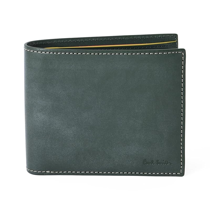 

[Paul Smith] Wrapped waxed leather bifold wallet Comes with original storage box and cleaning cloth 813062 P953 (02.Green, 01.No name engraving)