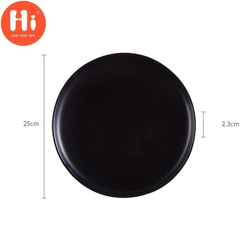 HiCeramic Round Steak Plates Beef Plate Dessert Dish Minimalist Pizza Breakfast Dish Tableware