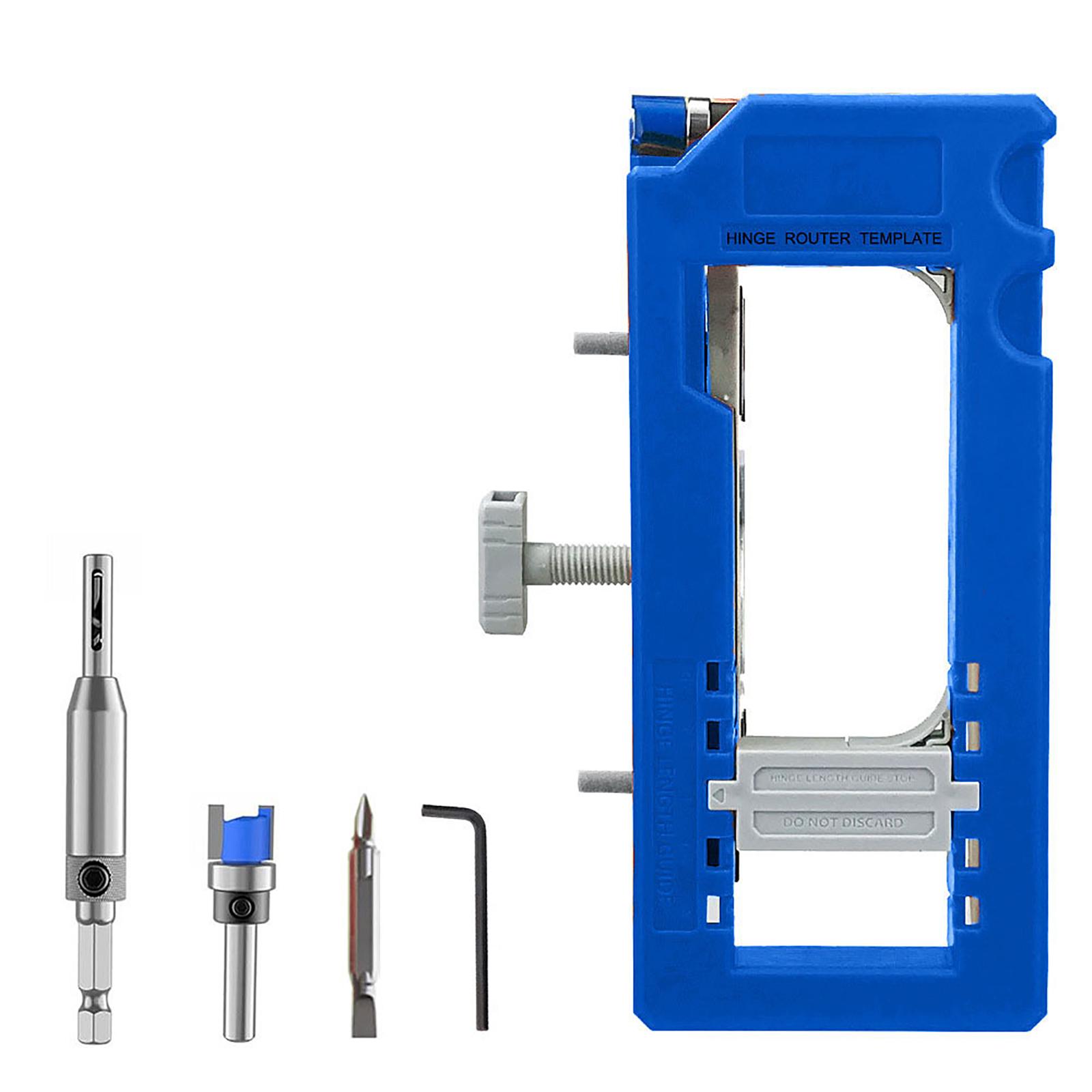 

Набор для установки петель и направляющая для сверления отверстий под дверной замок, инструмент для деревообработки One Size синий