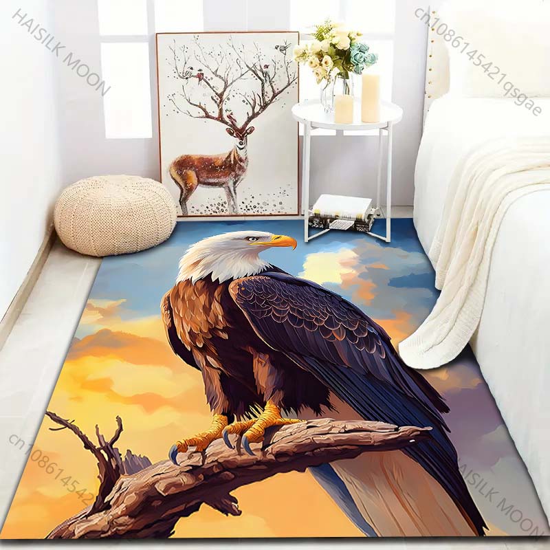 Multiple sizes Eagle perched on branch Carpet for Living Room Bedroom Sofa Home Decor Rus Non-slip Floor Mat Luxury Gift