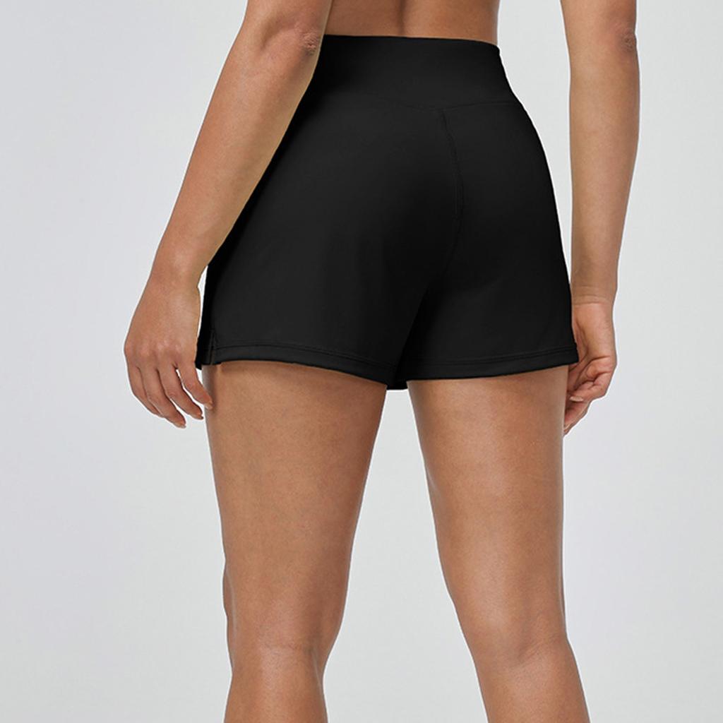 Damen High Waist Knielange Shorts mit Taschen für Damen Yoga Walking Laufen Sport Gym Shorts
