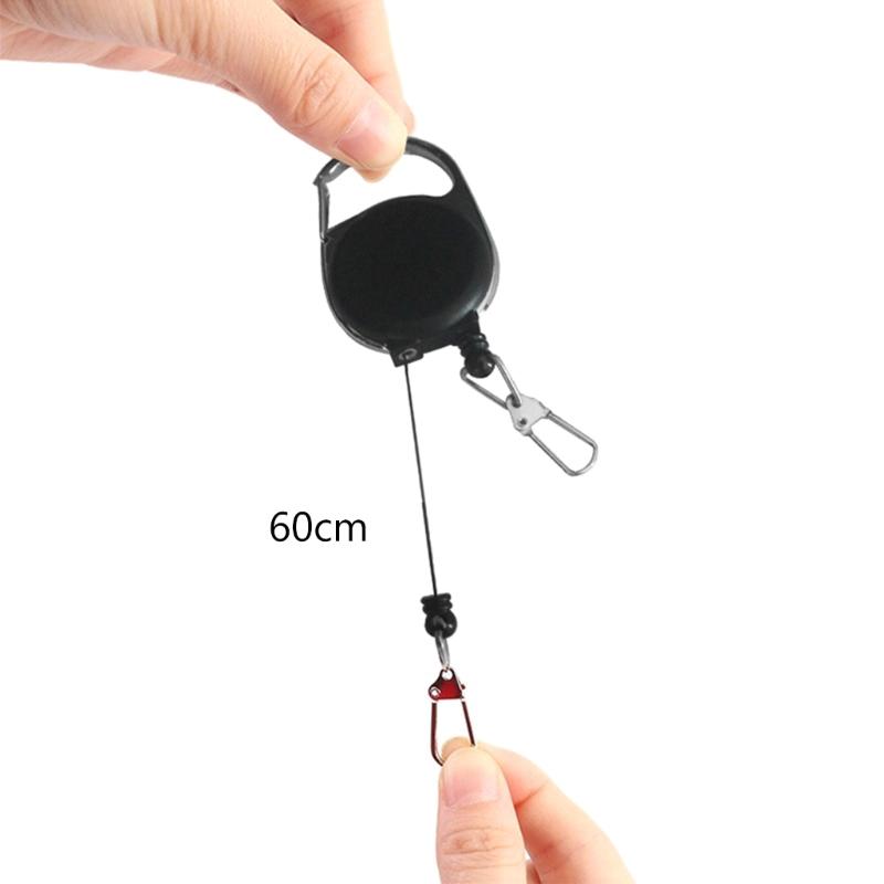 Double Headed Keychain Heavy Duty Retractable Badge Reels-Retractable Keyring with Reel Cord Anti-lost Keys Card-Holder