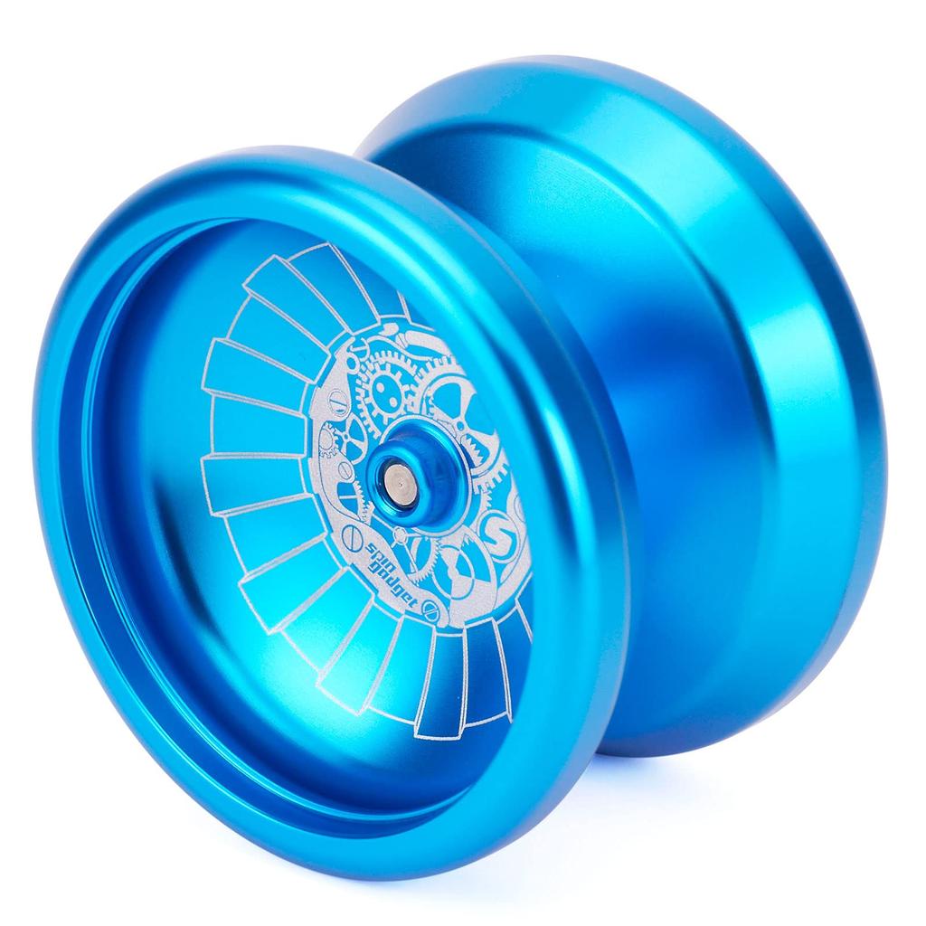 Intermediate Metal Spin Gear Metal Spin Gadget Starter Bind Compatible Yo-Yo Set, (Aqua Blue)