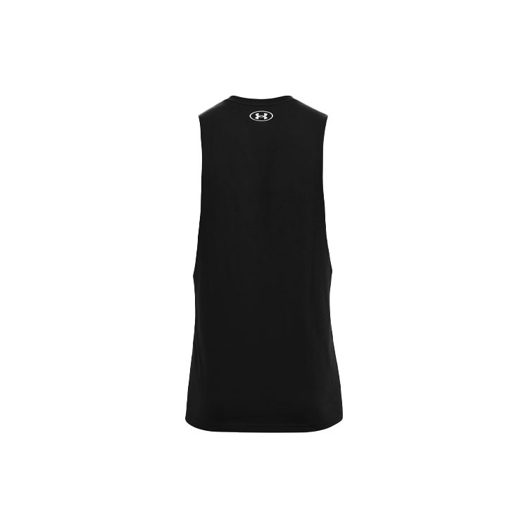 Under Armour Pánské volné prodyšné tréninkové tílko s velkým potiskem loga Černé 1365205-001