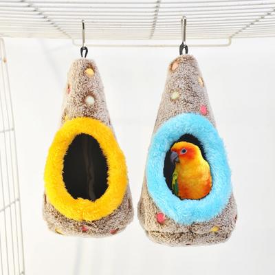 Cute Warm Egg-Shaped Bird Nest Fleece Breathable Bird Hammock Thickened Cozy Hanging Bird Nest Autumn Winter