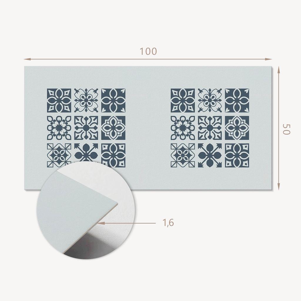 Self-Adhesive Vinyl Panel With Decorative Print 100x50 cm Geometric Patterns in Squares