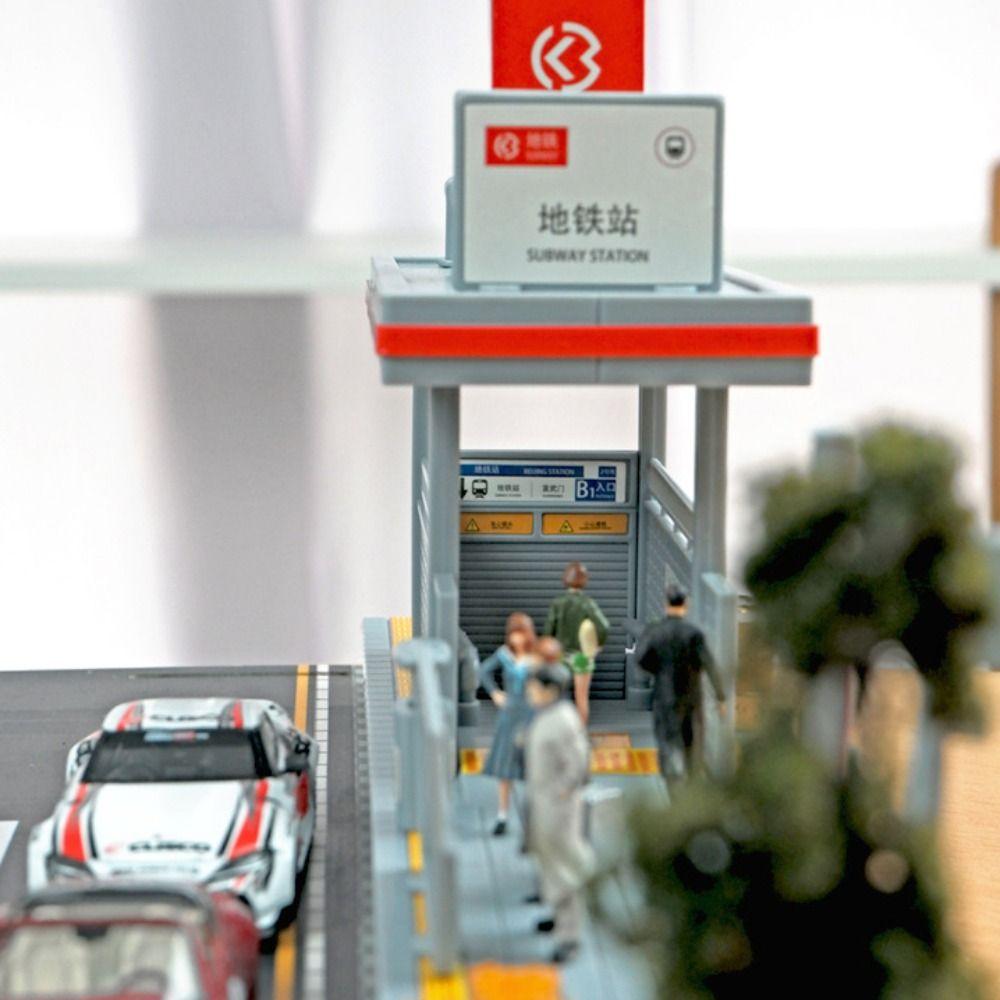Simulated Metro Station Model Figure Display Architecture Scene Model Kids Toy