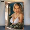 Retro Blonde Woman In Car Metal Tin Sign Vintage Aluminum Wall Art Decor High Definition Durable Iron Plate for Home Bar Garag