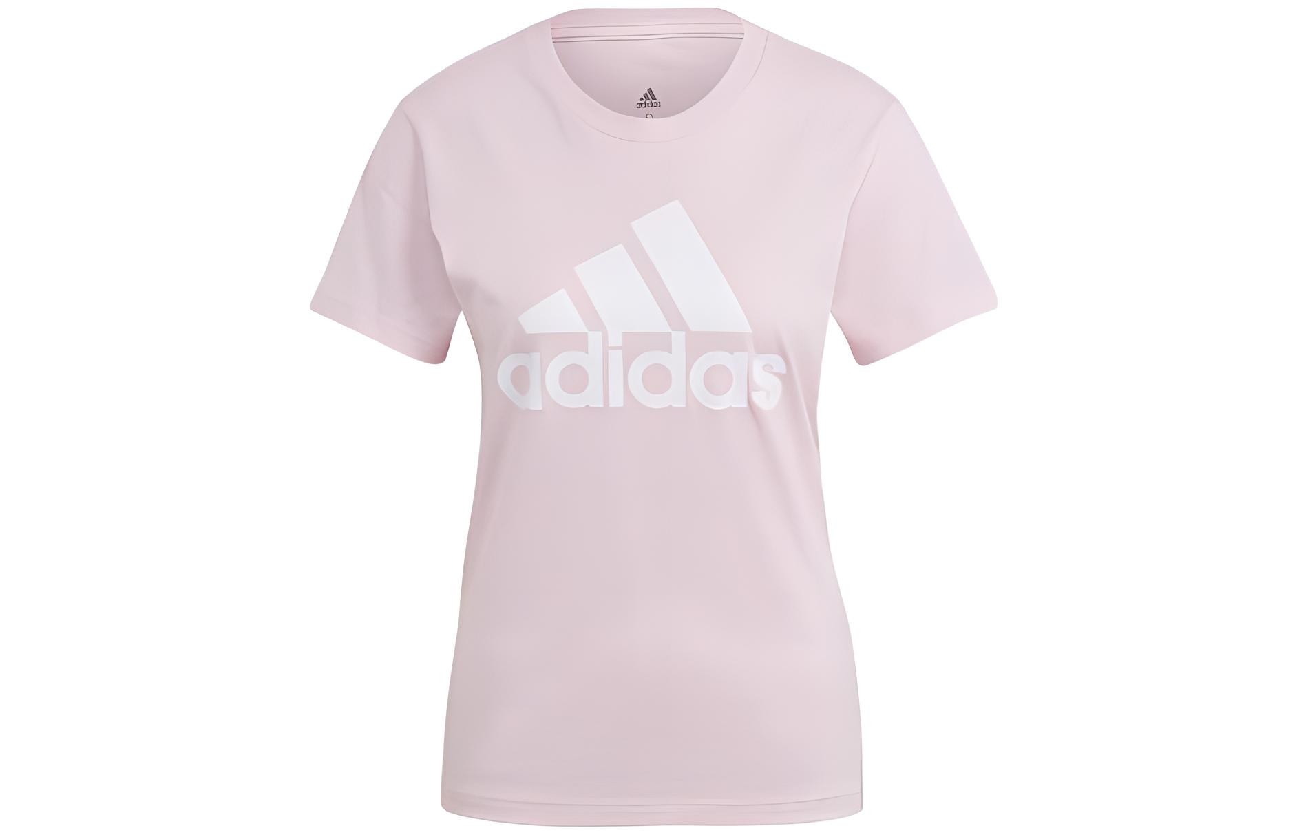 

Adidas T Shirts Women s Pink Crew Neck Moderate Straight Fit GL0726 L