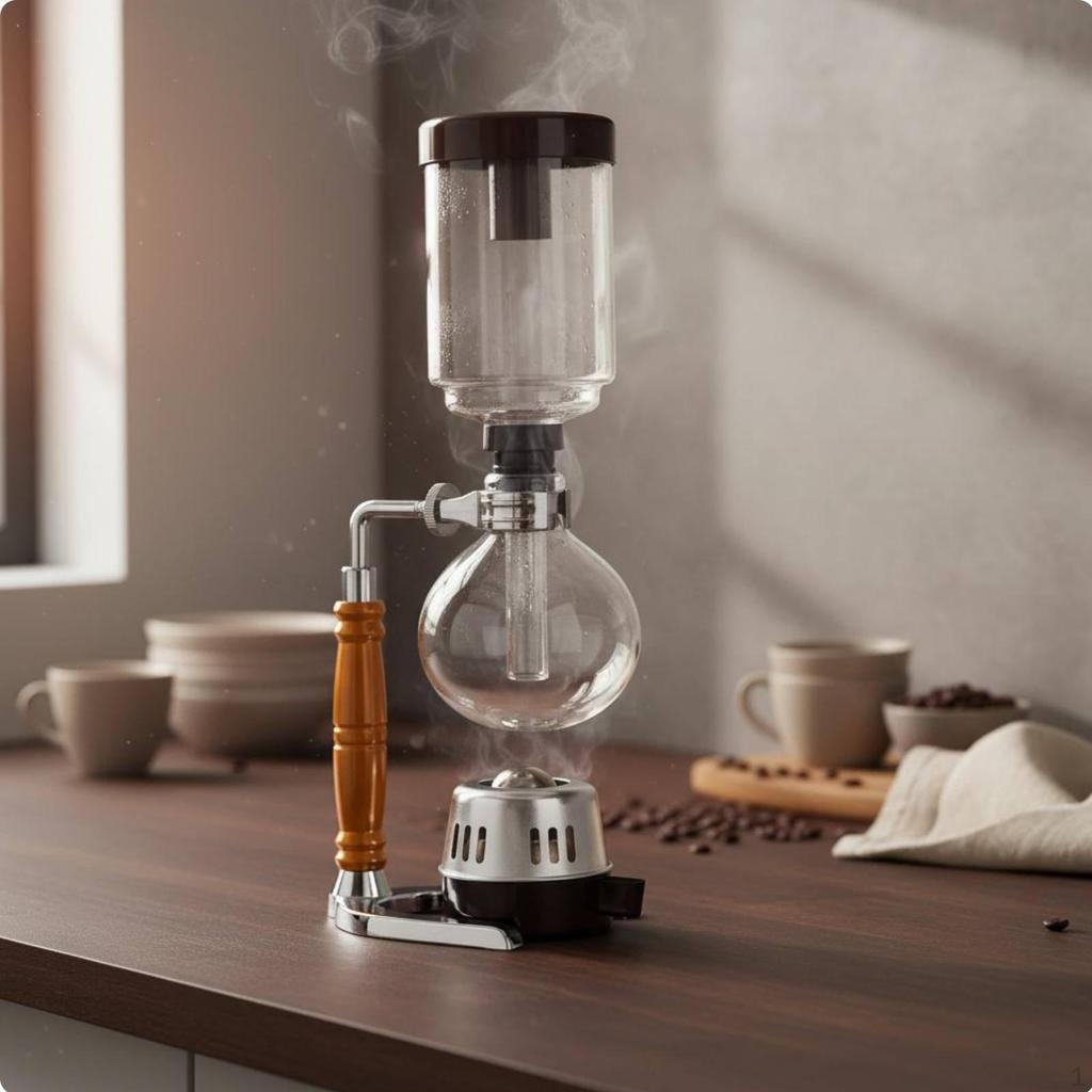 Siphon Coffee Maker Classic Design Vacuum Brewer Manual Brew Glass for Home