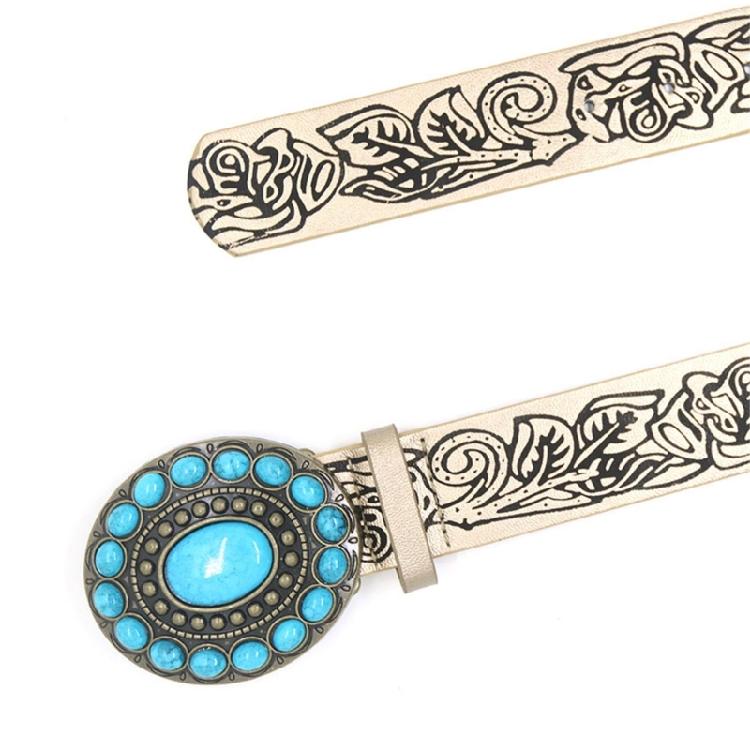 Waist Chain Jeweled Embossed Chain Rock and Roll Cool Cowboy Waist Belt