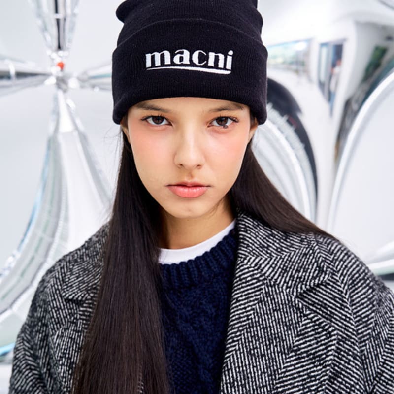 

macni LOGO KNIT BEANIE_BLACK FREE