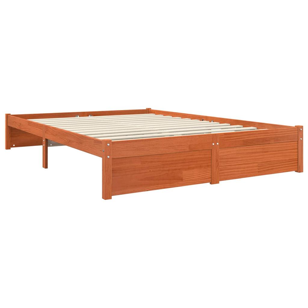 Bookshelf Bed Frame with Headboard Wax Brown 200 x 160 cm