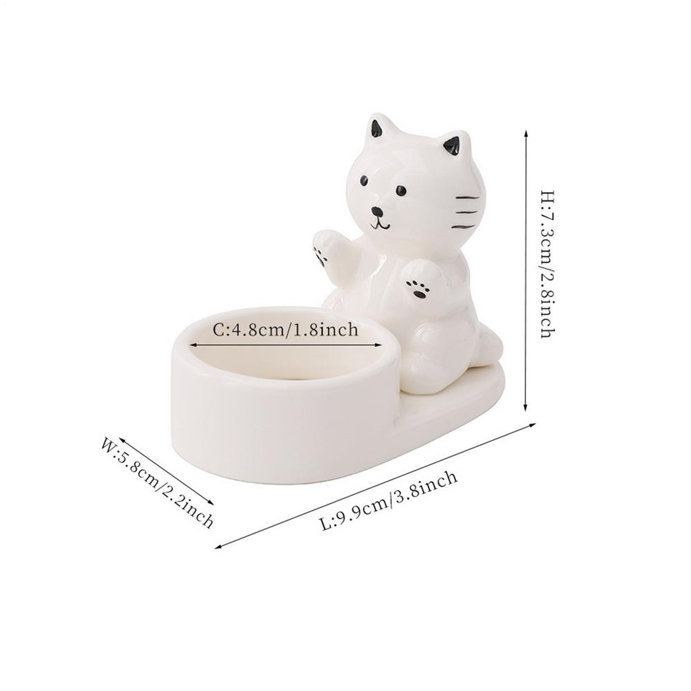 Cute Cat Candlestick Creative Aromatherapy Candle Holder High Tempe Desktop Decoration Cartoon Candlestick Birthday Gift