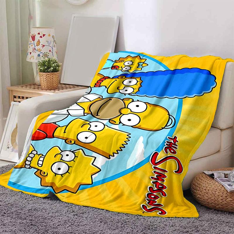 1Pc Simpsons Family Blanket Soft And Comfortable Casual Warm Camping Travel Christmas Halloween Gift M292175